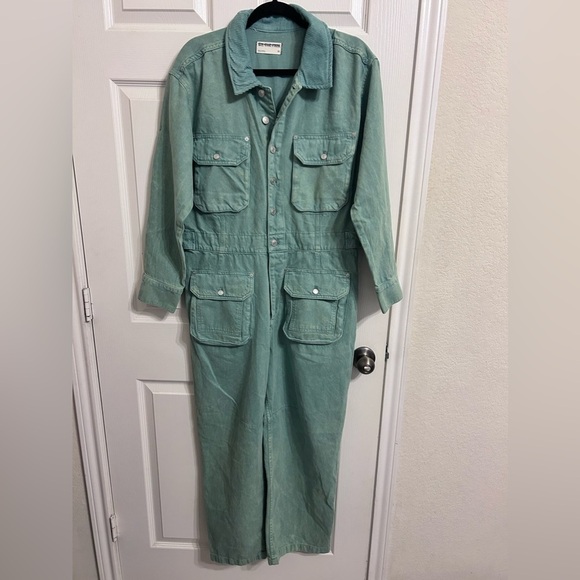 Free People Green Utility Jumpsuit - Picture 2 of 9